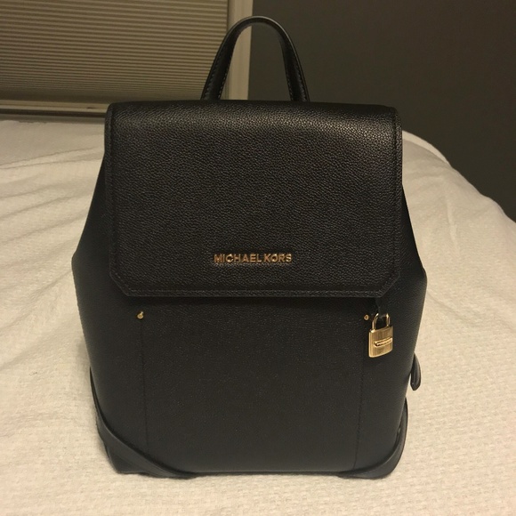 Michael Kors Handbags - Michael Kors Hayes Black Pebbled Leather Backpack